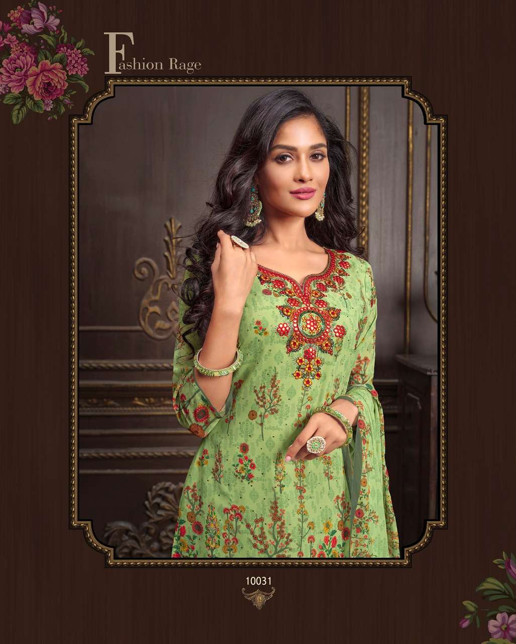 Lily & Lali-Florence-Digital-Print-Handwork-Mirror-Embroidery-Heavy-Georgette-Kurti-Inner-Gharara-Pocket-Dupatta-10031-C